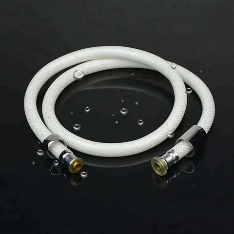 150cm Black Shower Hose – Rustproof Coated Stainless Steel – Thermal Insulation Inner Liner – Flexible & Durable with Elegant Design Anti-Twist (White)