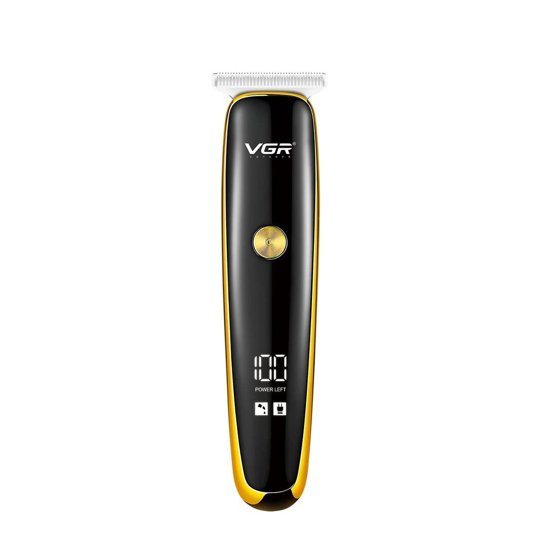 VGR V-966 Professional Rechargeable Digital Display Cordless Beard Hair Trimmer Kit with Guide Combs Brush USB Cord for Men, Family or Pets Rechargeable Li-ion Battery 120 minutes Runtime - Gold