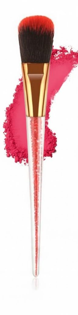 Makeup Brush, Cheek Blusher -Foundation Makeup Brush Fiber Stippling - Perfect for Foundation,Powder,Highlight,Cream,Blusher -1pc-CRYSTAL RE D HAND