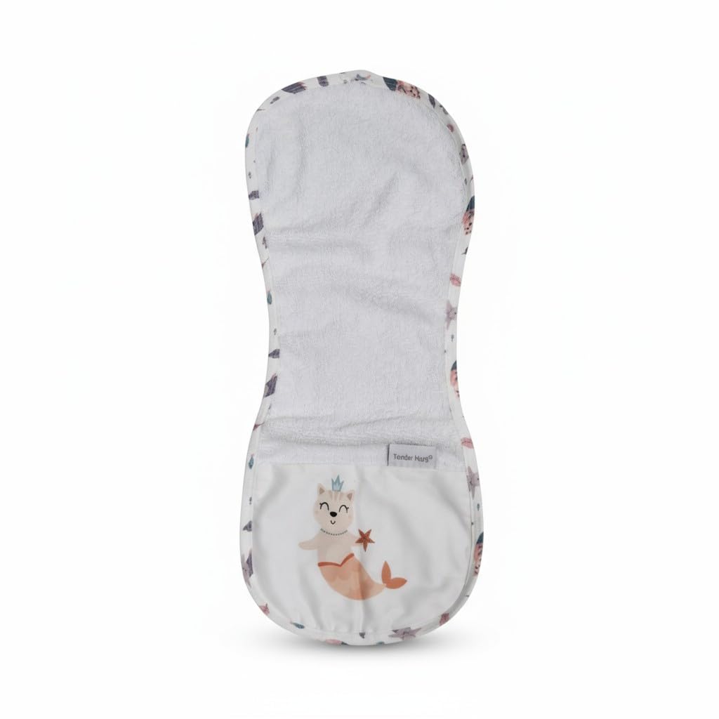 Ultra Absorbent Mermaid Pattern Bath Burping Towel for 0-2 Years Babies