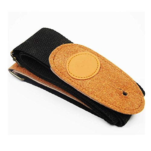 Adjustable Guitar Strap Shoulder Strap Synthetic Leather Ends for Acoustic Folk Classic Electric Guitars Bass black