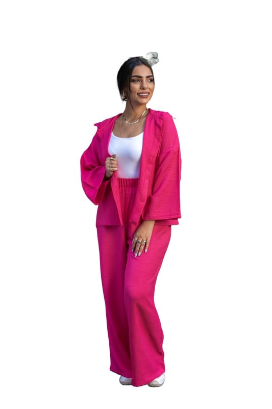 COZY UP IN STYLE Women’s Linen Two-Piece Outfit, Casual Button-Down Crop Top and Wide-Leg Pants Set, Lightweight and Breathable Summer Loungewear for Vacation and Beach