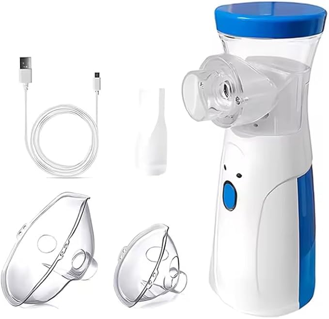 Portable Nebulizer for Adults and Kids, Handheld Mesh Nebulizer Machine for Adults and Kids with 2 Masks & Mouthpiece, AA Batteries Nebulizer for Travel Home Use