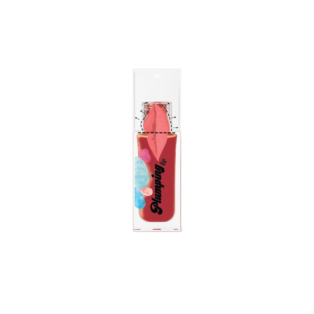 Safira Lip Plumping Gloss, Nude, with Hyaluronic Acid, Peptides and Vitamin E, Deep Moisturising, Natural Fuller Lips