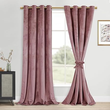 Velvet Curtains Thermal Insulated Curtains for Living Room - steel Grommets - 1 piece Cashmere Balloon 150W x 270L CM