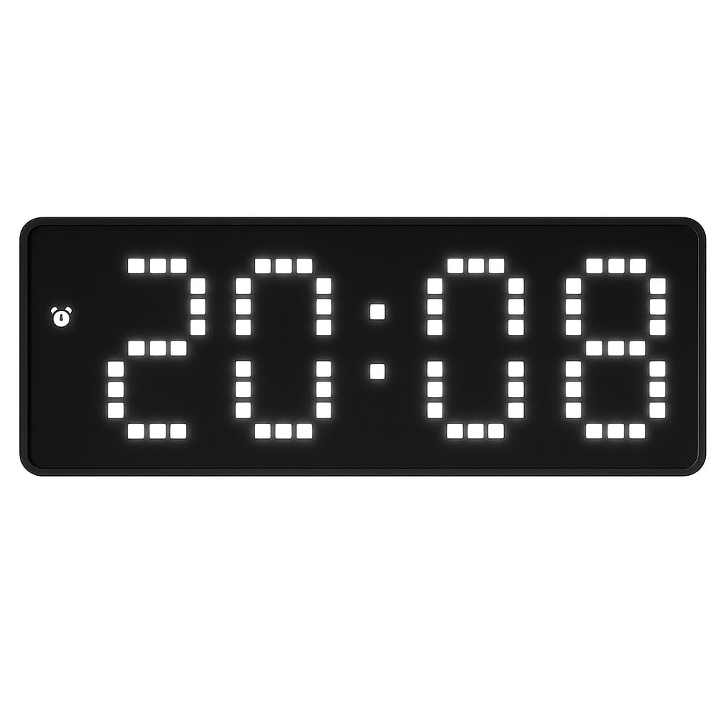 6.7" Digital Alarm Clock for Bederoom, Large Big Numbers Display with 3 Brightness Dimmer, USB Charging/Battery Operated, Time/Date/Temperature Display, 12/24H, °C/°F,Snooze (Black)