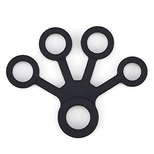 SOLDOUT™ 11 LBS/5 KG Silicone Hand Expander Finger Gripper Stretcher Trainer Strength Resistance Bands Hand Grip Yoga Wrist Exercise Fitness (11 LBS/5 KG, Black)