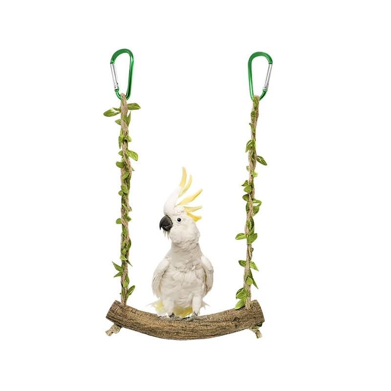 Bird Swing Stand, Parrot Rope Swing Hanging Toy, Cage Toys Training Stand, 7.9 x 7.1 Inch