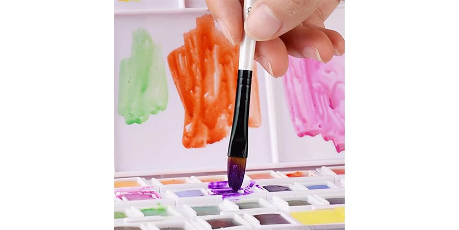 Keep Smiling Filbert Brushes With Different Sizes, 12 Piece - Black White