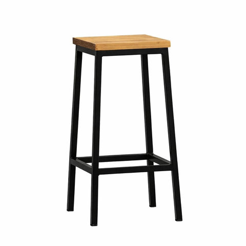 IRONWOOD Modern Bar Chair Natural Swedish Wood Surface Durable Steel Structure High Kitchen Bench Cafés High End Industrial Style Height 75cm