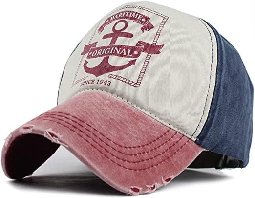 Be.uniqee Maritime Original Vintage Baseball Cap, Anchor Design, Distressed Style.
