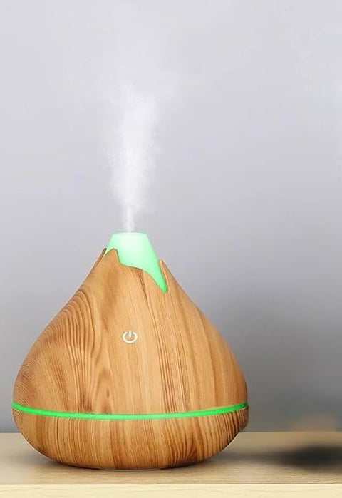 Downtown 200ml Wood Grain Aroma Humidifier and Diffuser, 7-Color LED Night Light and USB Powered, Ultrasonic Cool Mist Maker for Essential Oils and Home Fragrance in Bedroom or Office