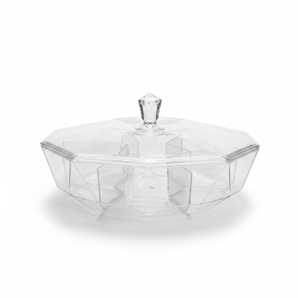Large Tasley Plate with Clear Acrylic Lid – Stylish Serving & Preservation Tray – Ideal for Hospitality & Banquet AR