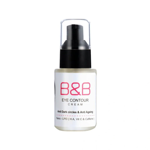 B&B Eye Contour Cream, Anti Dark Circles & Anti Ageing, Nano-LPD with HA, Vitamin C & Caffeine, Instant Tightening & Fine Lines Filling, 30g