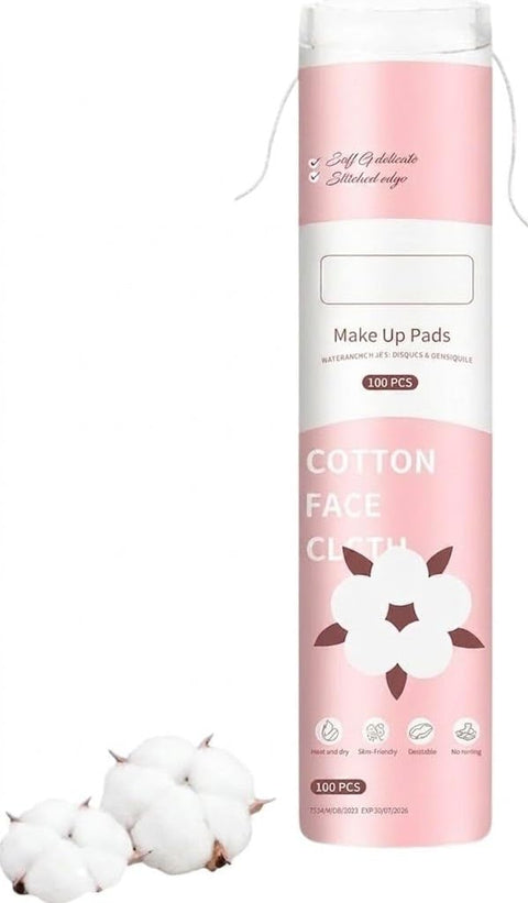 Round Cotton Pads, 100PCS Lint-Free Cotton Pads, Multi-Lyer Soft Makeup Remover Pads, for Removing Nail Polish, Applying Facial Toner, Pure Cotton Rounds Makeup Remover Pads for Face Cleaing