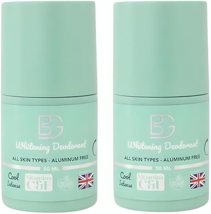 BG Whitening Deodorant Roll-On Cool Intense, Aluminum Free, 50 ml (1+1)