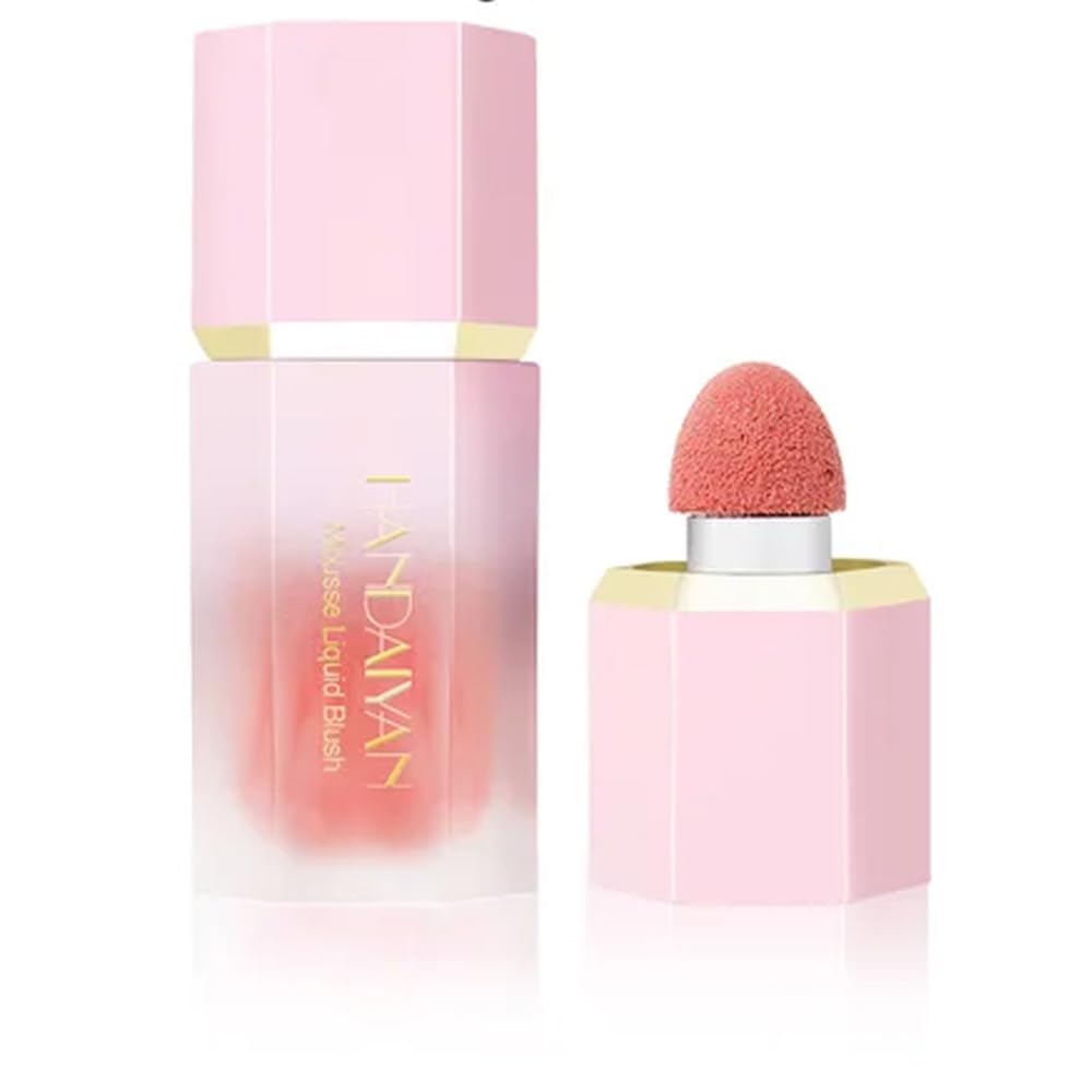 Handaiyan Liquid Mousse Blush With built in sponge applicator | high coverage & dewy finish | shade: Rose Ritual