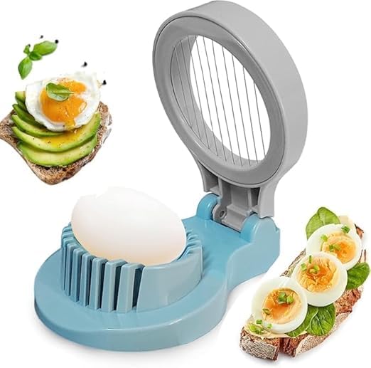 Plastic Egg Slicer - This useful kitchen tool allows you to easily and quickly cut boiled eggs into even slices, making preparing salad meals and other dishes faster and more efficient