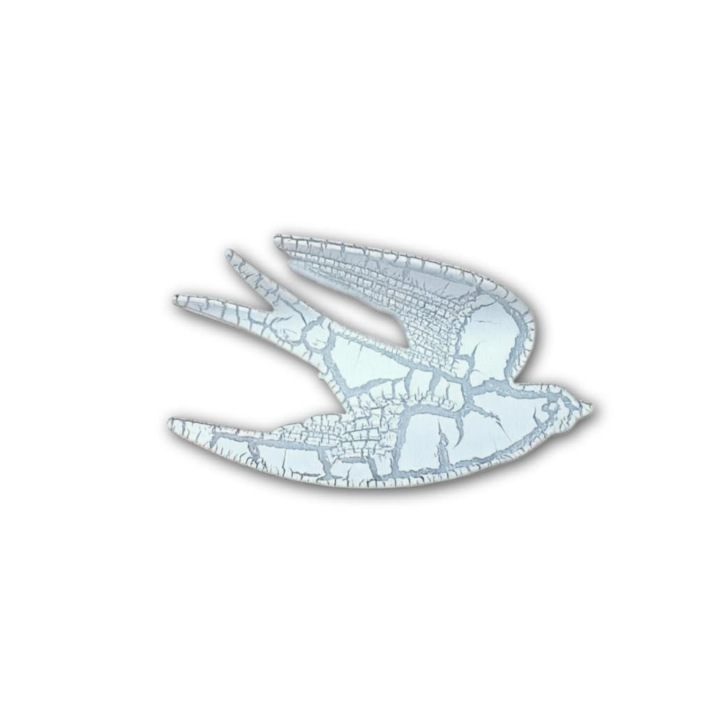 Claw Clip - White Swallow Bird Hair Accessory with Crackle Pattern Lightweight Non-Slip Glow Feature (model 4)