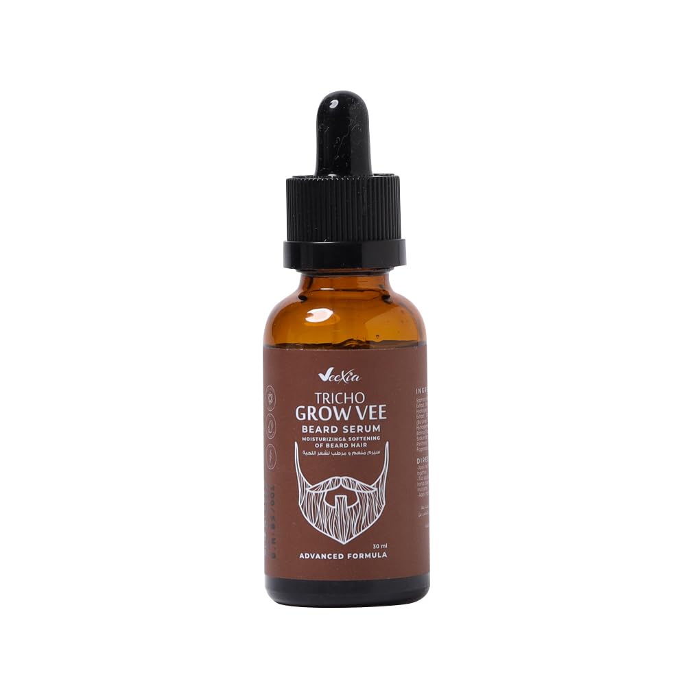Tricho Grow Vee Beard Serum for men from Veexia - advanced Japanese technology with Kamigen E, Kamigen K, Procapil, Caffeine - For Thick & Full Beard - for daily use- 30 ml