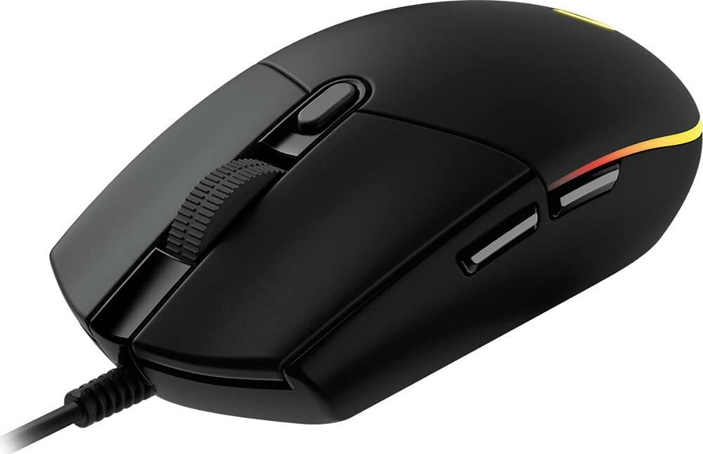 Logitech G102 Light Sync Gaming Mouse with Customizable RGB Lighting, 6 Programmable Buttons, Gaming Grade Sensor, 8 k dpi Tracking,16.8mn Color, Light Weight (Black)