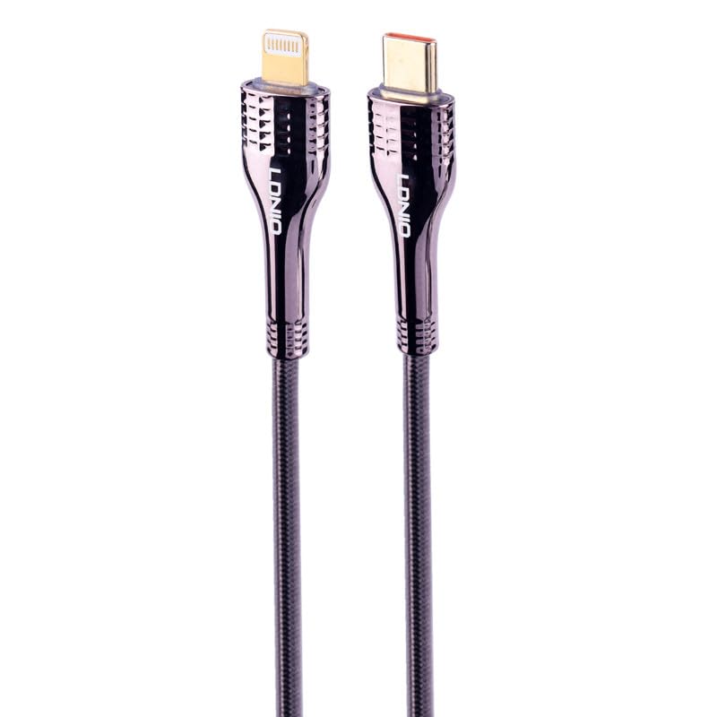 Ldnio LC651i (USB-C to Lightning) Fast Charging Cable, 30W PD And QC Charger Cord for iPhone, iPad & Apple Devices, High-Speed Data Sync & Durable Design, Mobile Phone Charging Cable - Gray