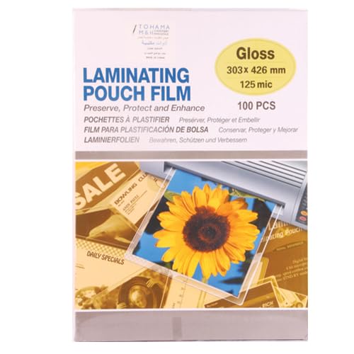 M & H Tohama 125-Micron Lamination Pouches 100-Pieces, A3 Size