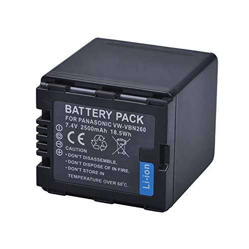 Compatible with Pan_asonic Lithium-Ion Camera Battery VW-VBN260 for HC-X800 X810 X900 X900M X910 X920 X920M HDC-HS900 SD800