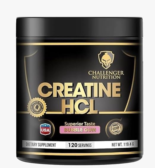 Creatine HCL Powder – 100% Puure, Bubble Gum Flavor, Supports Muscle Strength, Power & Recovery, High Absorption Formula,120 Servings