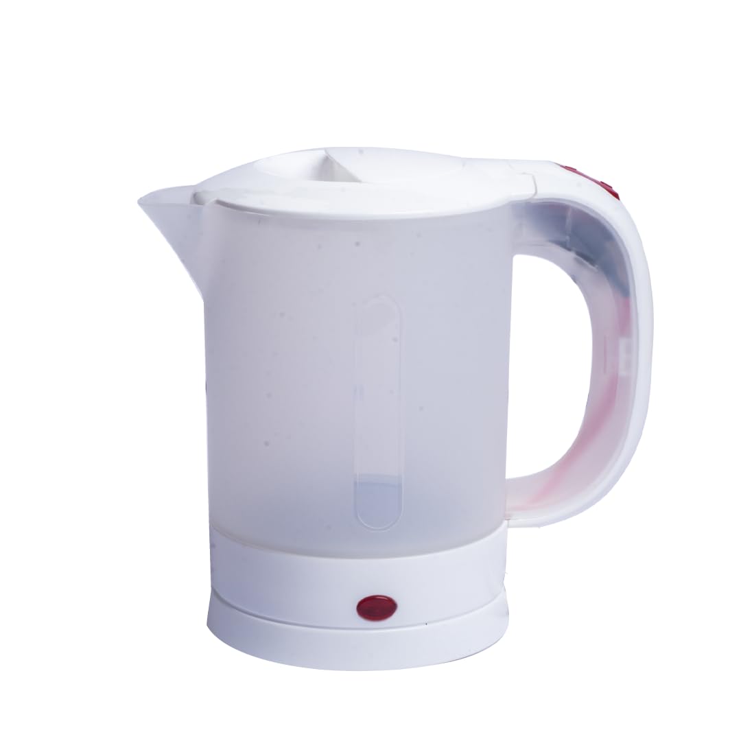 Portable Travel Electric Water Kettle 0.6L - Fast Boiling 1200W - Healthy Plastic - Premium Design - Automatic Separation and Thermal Insulated Handle