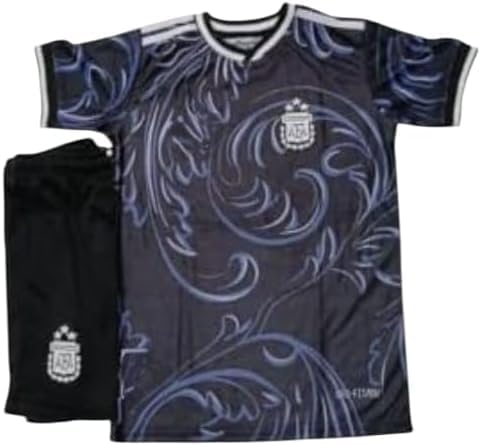 2026 Argentina Inspired Boys Soccer Ball Set - T-Shirt + Shorts Print No.10 - Comfortable High Quality Material