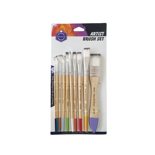 Keep Smiling Artist Brush 10-Pieces Set, Multicolor