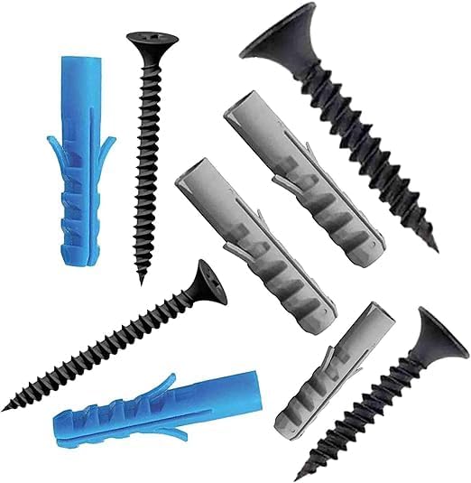 Sage Pin Set with Fisher (30 Screws 5cm - 30 Screws 3cm - 50 Fisher 6mm) Suitable for Wall and Concrete