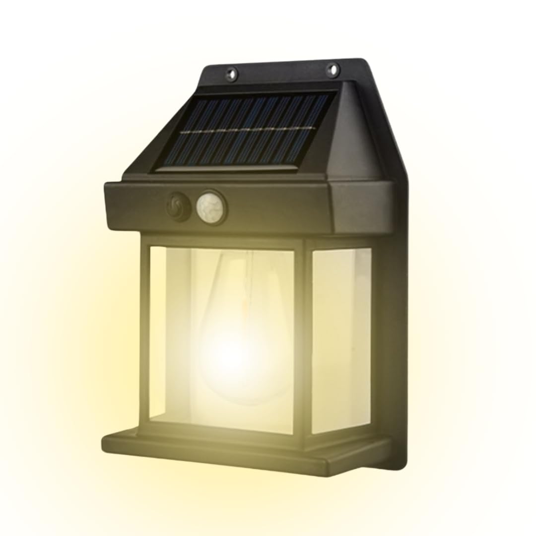 Solar Lamp Outdoor Powerful Solar Power Sconce Solar Powered Lamp with Auto Light Sensor Light Bulb Ideal for Outdoor Decoration and Lighting, Waterproof