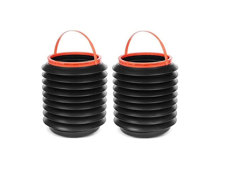 Camping Fishing Folding Basket Collapsible Washing Bucket Car Bin Organizer 4 Liter, Pack of 2