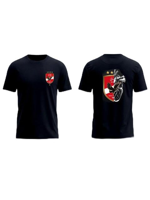 Al Ahly T-shirt for Fans 100% Cotton Turkish T-Shirt with Al Ahly Logo in Heart Print DTF Unisex