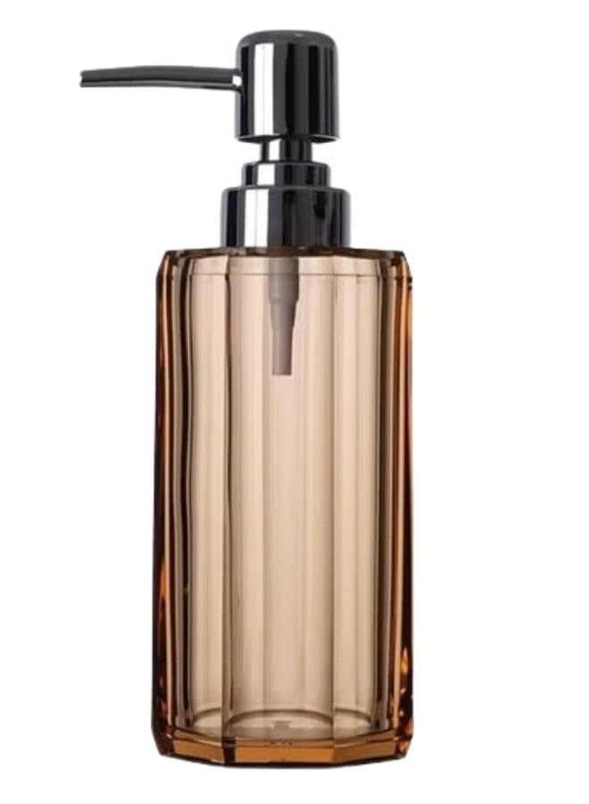 Acrylic Soap Dispenser for Bathroom or Kitchen - Soap and Lotion Dispenser, Hand Sanitizer Bottle and Pressure Pump for Shampoo, Conditioner, Shower Gel and Cosmetics (180ml - Golden) Anti Break