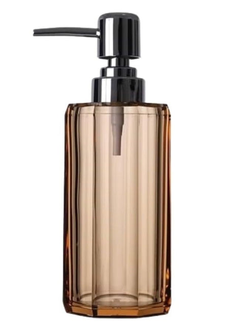 Acrylic Soap Dispenser for Bathroom or Kitchen - Soap and Lotion Dispenser, Hand Sanitizer Bottle and Pressure Pump for Shampoo, Conditioner, Shower Gel and Cosmetics (180ml - Golden) Anti Break