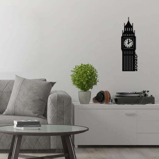 Big Ben Wooden Wall Art - Black