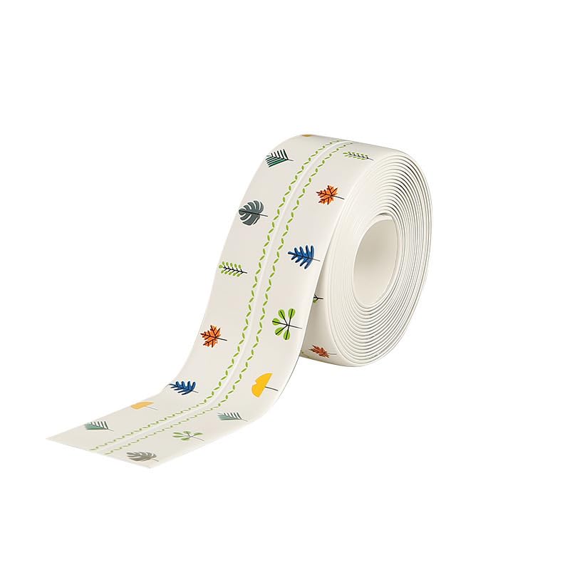 Next Store "Leaves" Waterproof Caulking Tape Flexible Gap Caulking Tape for Kitchens and Bathrooms by Next Store Mildew and Moisture Protection Sticker High-end Decorative Design (Shape 1)