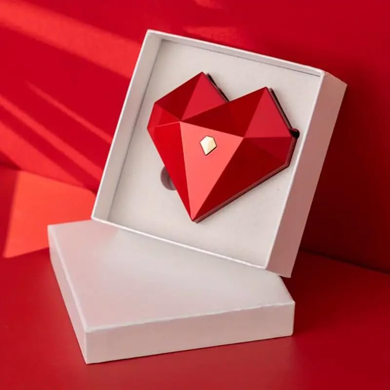 Magically Ring Box Heart Shaped Ring Box with Pop-Up Device Ring Case Jewelry Protector Box for Anniversaries, Suitable for Wedding Rings, Diamond Ring Storage, And Marriage Surprise Proposals