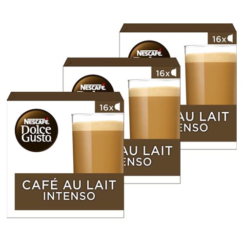 NESCAFÉ DOLCE GUSTO Cafe Au Lait Intenso 16 capsules, 160 gm, Pack of 3, brown