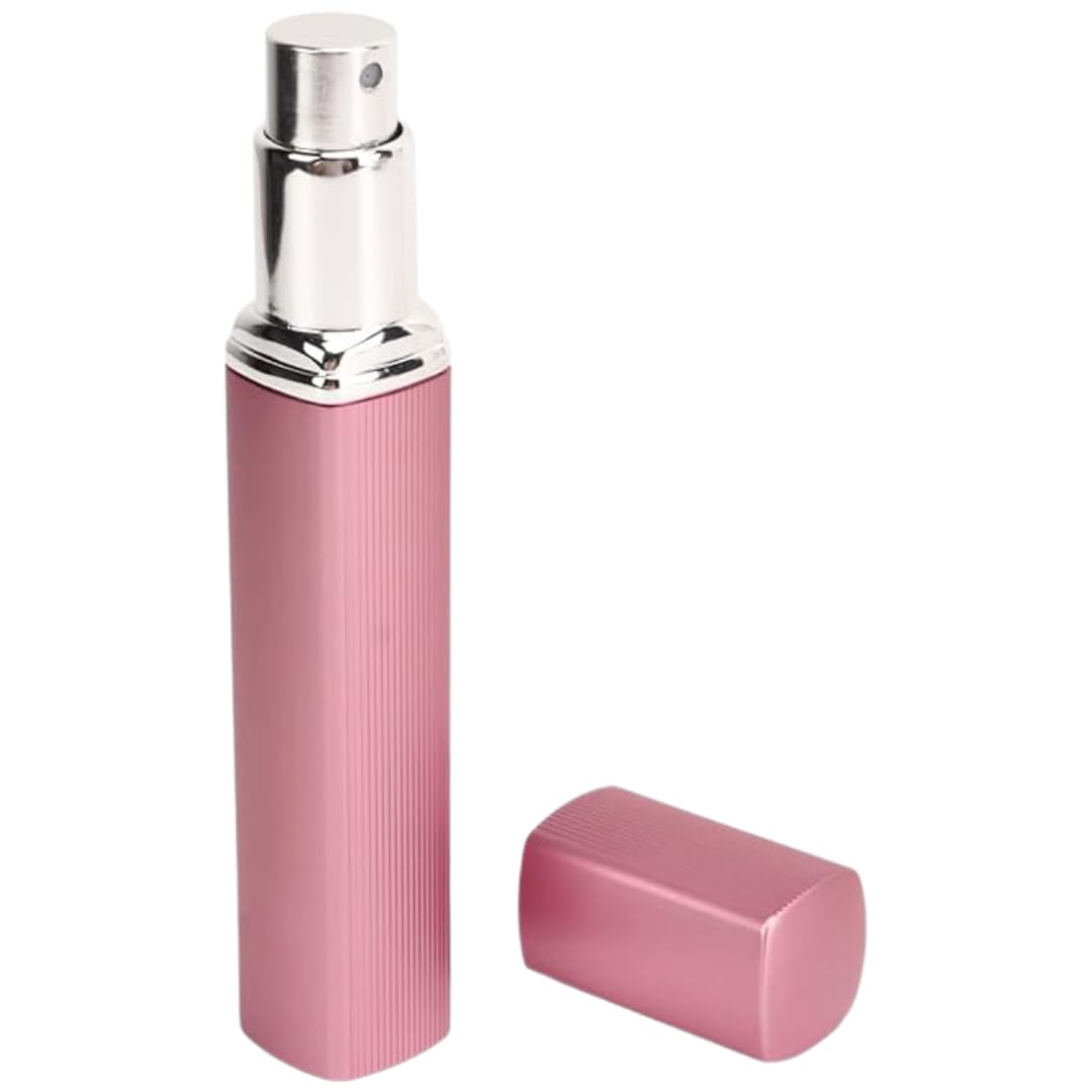 Premium 12ml Portable Mini Refillable Perfume Bottle – Travel-Friendly Spray Atomizer, Round Tube Pump, Empty Cosmetic Scent Bottle for Fragrance Lovers (Pink)