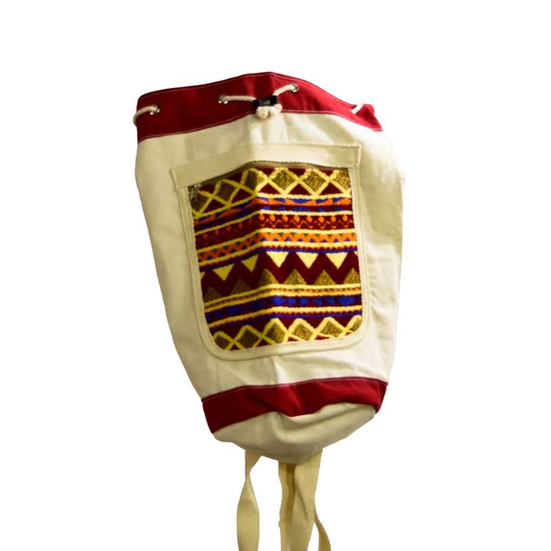 Egypt Antix Red Needle Embroidery Hand Made 100% Egyptian Cotton Back Bag