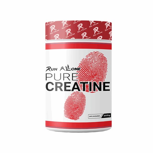 Run Alone Pure Creatine Monohydrate | 300g | 60 Servings | Micronized Creatine Powder for Strength, Performance & Recovery | Unflavored, Non-GMO, Easy to Mix