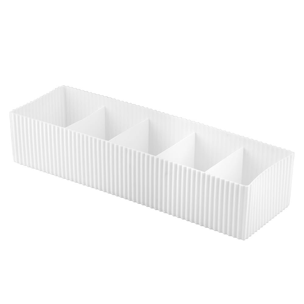 5 Grids Plastic Organizer Storage Box Drawer Divider Container Multi-Functional 2Pcs (white) ‎٥ خانات من البلاستيك صندوق منظم و مقسم أدراج متعددة الوظائف 2 قطعة أبيض