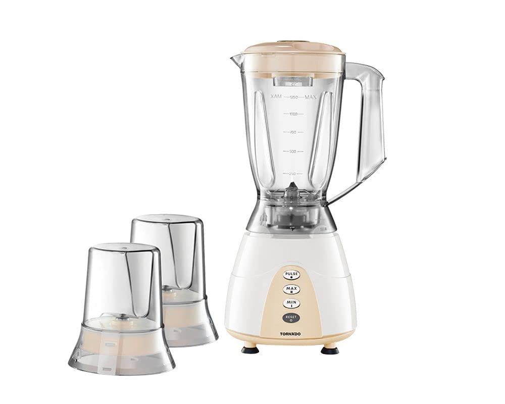 TORNADO Electric Blender 500 Watt, 1.5 Liter, 2 Mills, Beige MX5200/2-Beige