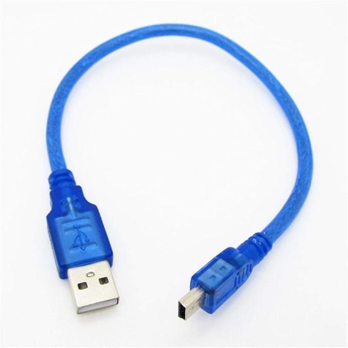 USB Adapter Cable - Type A Female to USB Mini 5 Pin Male - Charging and Data Cable for Devices Such as Game Consoles, Cameras, GPS - OTG Support - Blue