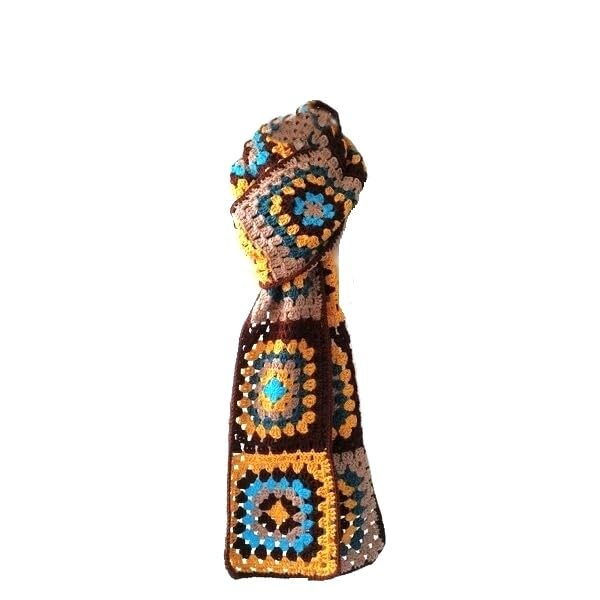 Colorful Handmade Crochet Soft Yarn Scarf - Elegant Design