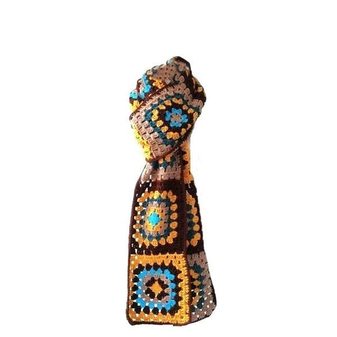 Colorful Handmade Crochet Soft Yarn Scarf - Elegant Design